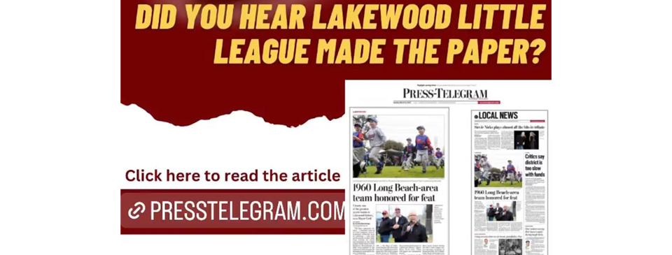 Lakewood Little League in the Press Telegram